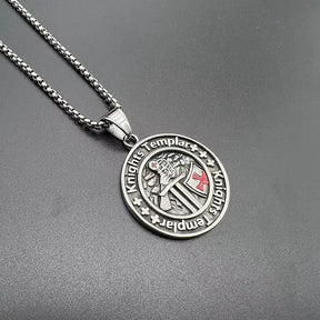 Knights Templar Commandery Necklace - Round Shape Stainless steel