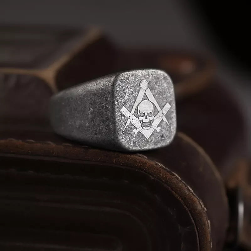Widows Sons Ring - Stainless Steel With Skull & Bones Emblem | Bricks ...