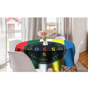OES Round Tablecloth - Colorful  Background - Bricks Masons