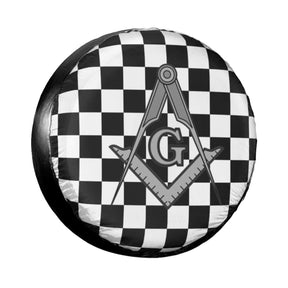 Master Mason Blue Lodge Car Tire Cover - Various Square and Compass G - Bricks Masons