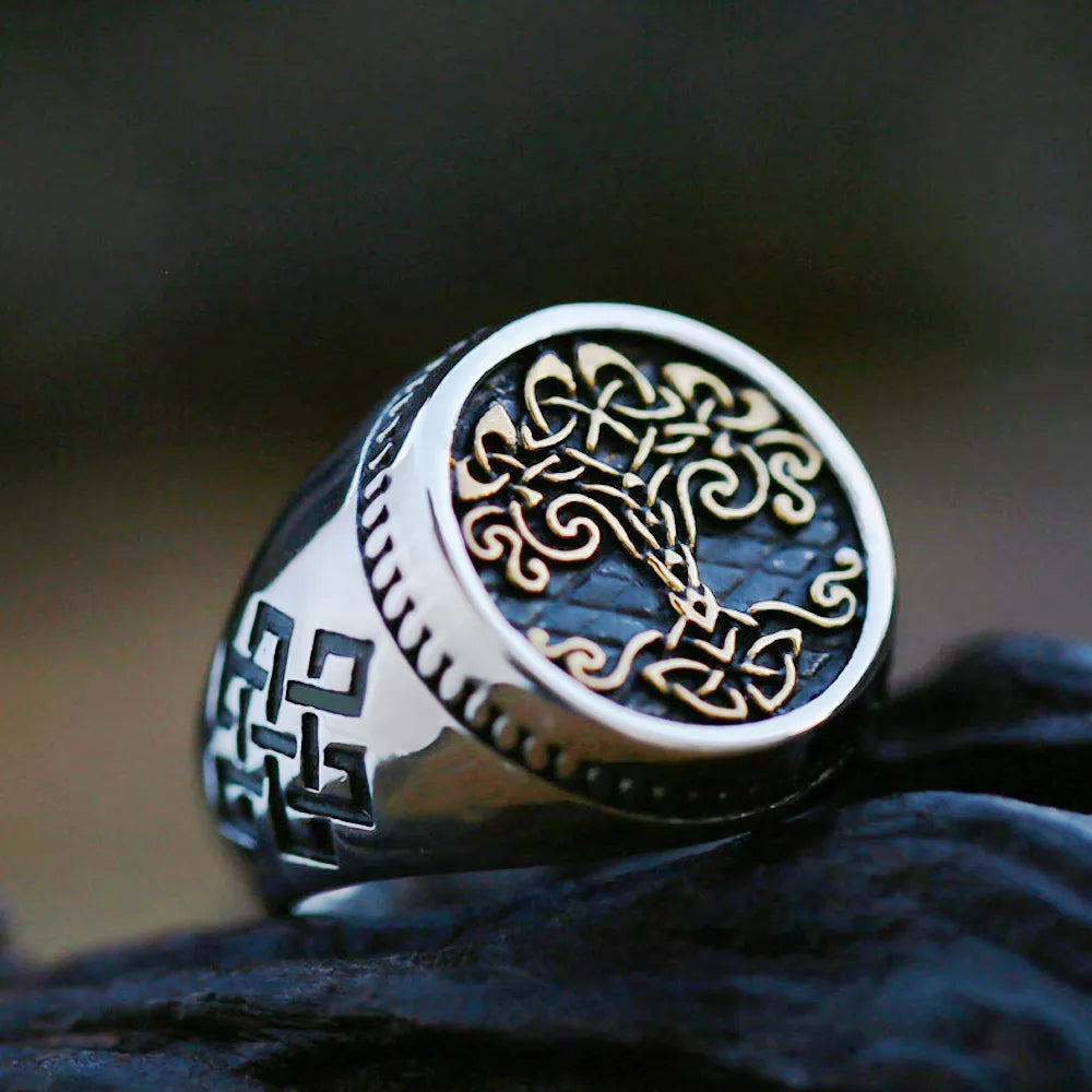 Ancient Israel Ring - Tree Of Life Stainless Steel - Bricks Masons