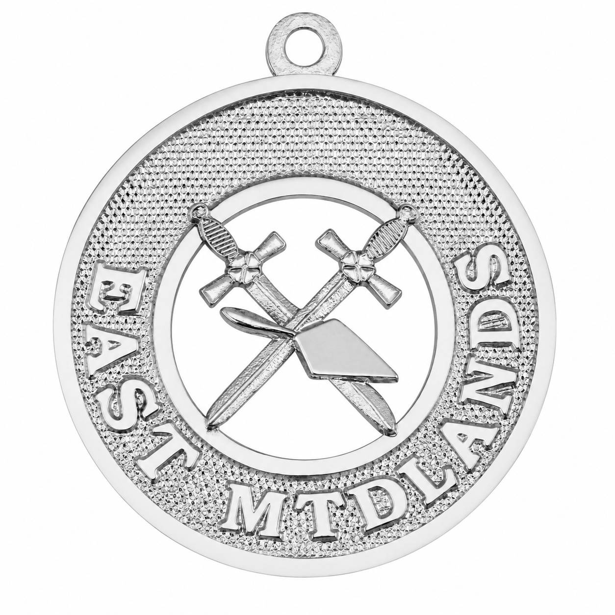 District Grand Captain of Guard Royal & Select Masters Officer Collar Jewel - East Midlands Silver Plated - Bricks Masons