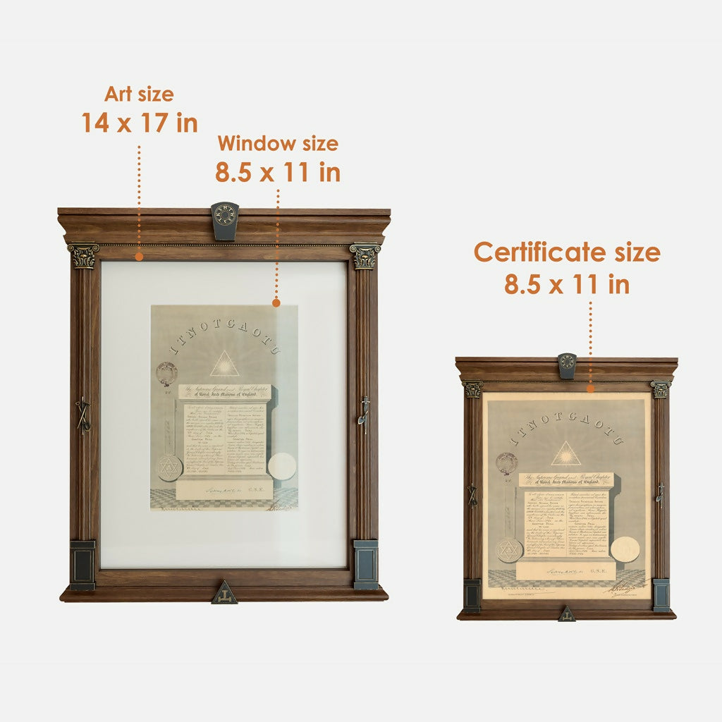Royal Arch Certificate Frame - Handcrafted Hardwood