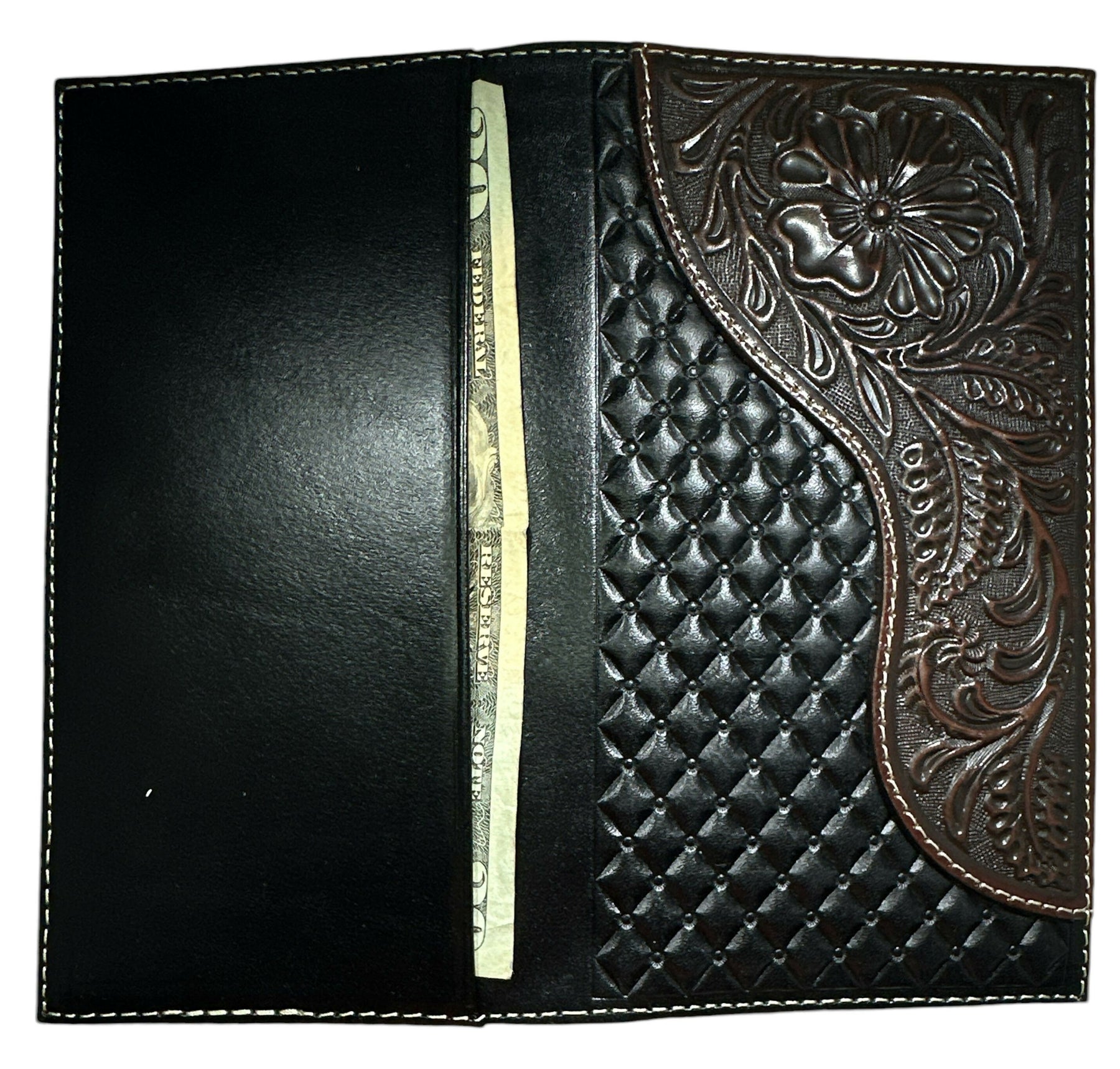 OES Wallet - Nocona Black & Cherry Floral Long Rodeo
