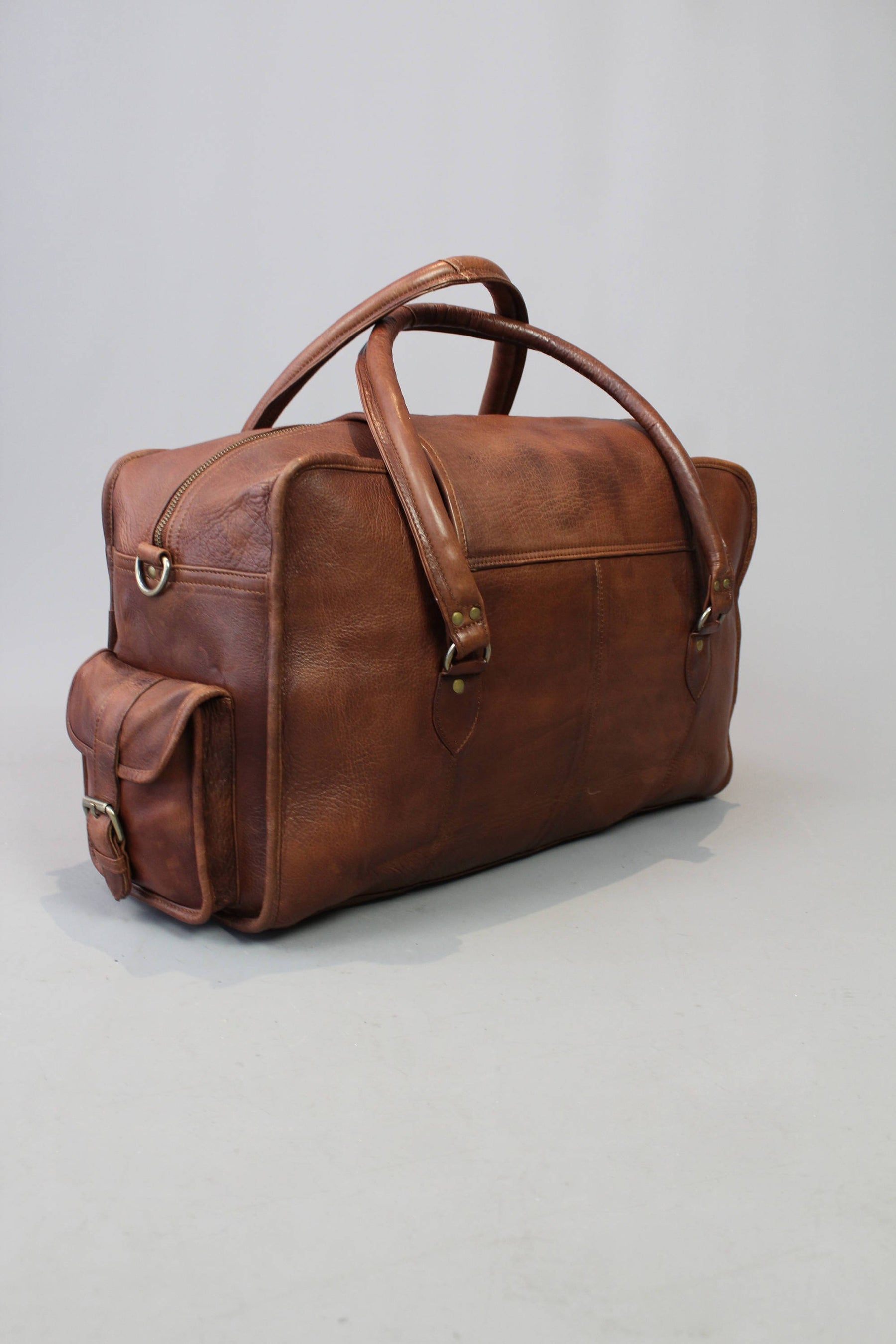 Shriners Travel Bag - Handmade Genuine Leather - Bricks Masons