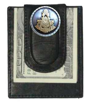 Past Master Blue Lodge Wallet - Black & Brown Colors With Money Clip