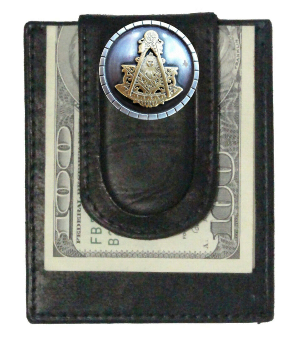 Past Master Blue Lodge Wallet - Black & Brown Colors With Money Clip