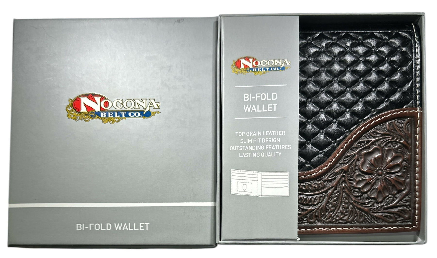 OES Wallet - Nocona Black & Cherry Floral Bi-fold