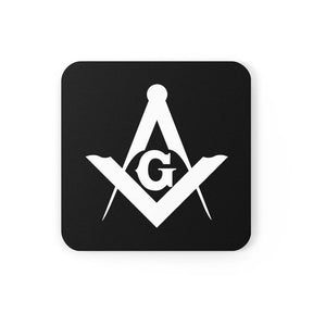 Master Mason Blue Lodge Coaster - Square & Compass G Black