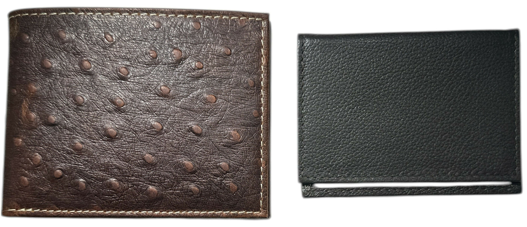 OES Wallet - Nocona Ostrich Print Leather Bifold