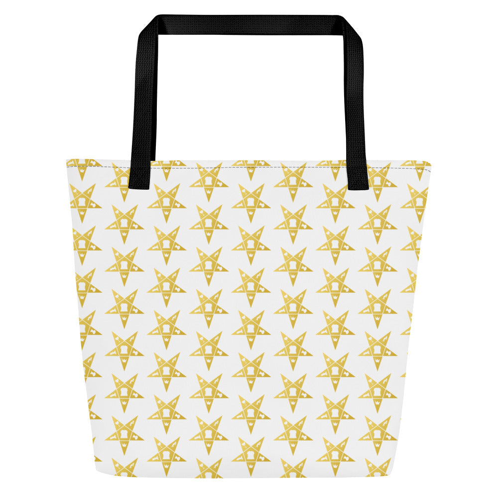 Star Pattern Black On White Tote Bag