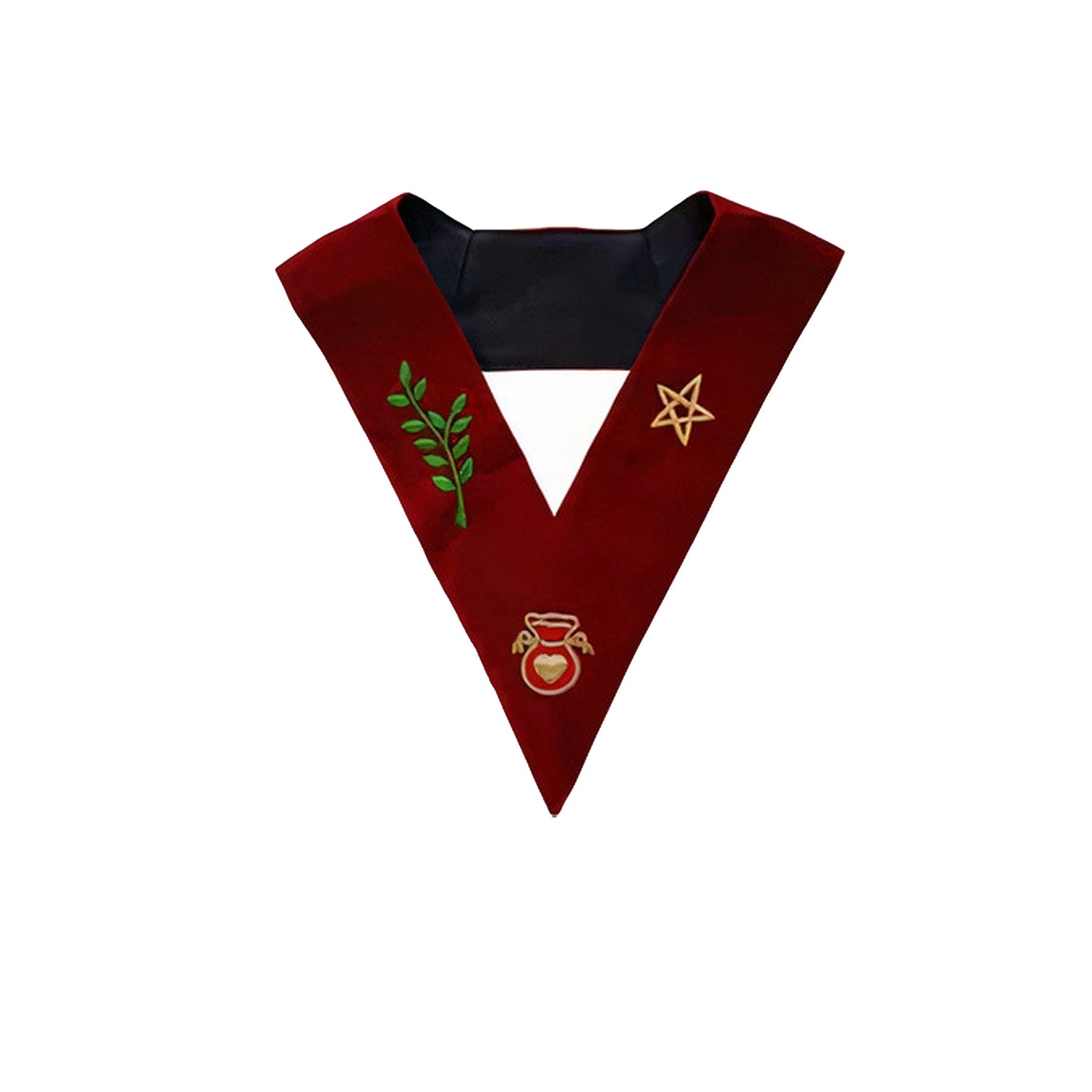 Almoner Scottish Rite Officer Collar - Maroon Velvet