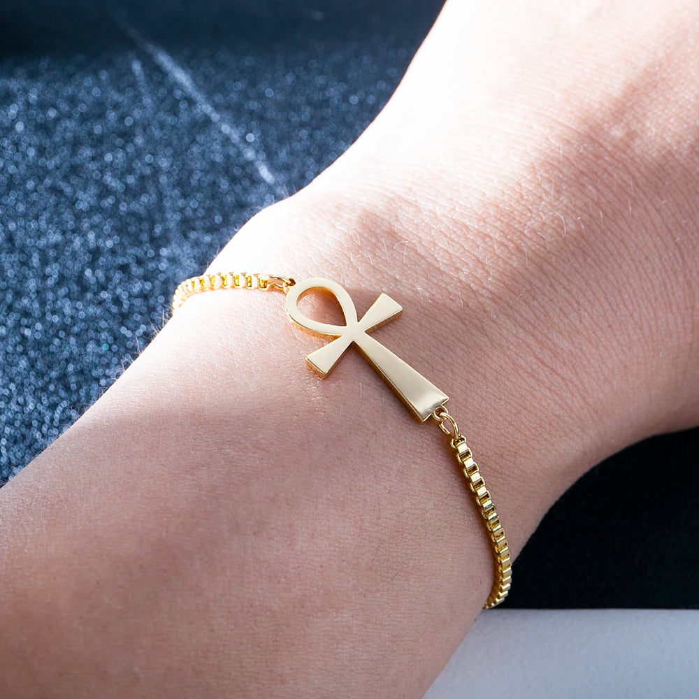 Ancient Egypt Bracelet Ankh Cross Stainless Steel