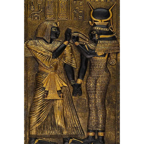 Ancient Egypt Canvas - Gold & Black 3D Printed Isis Goddess