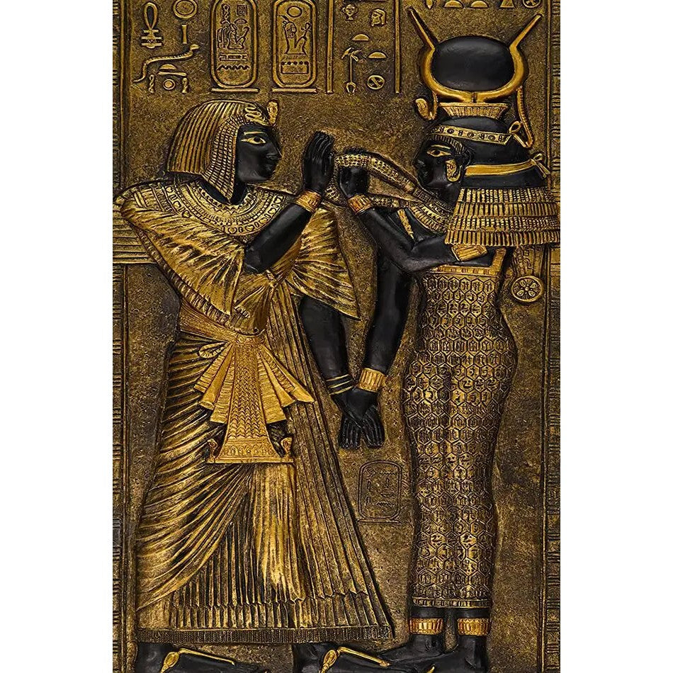 Ancient Egypt Canvas - Gold & Black 3D Printed Isis Goddess