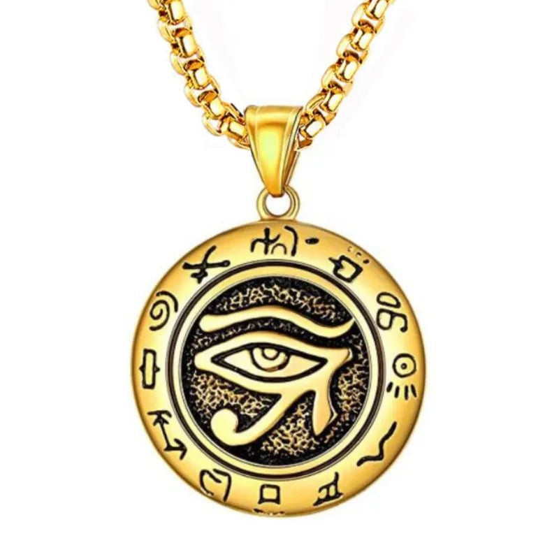 Ancient Egypt Necklace - Gold Plated Zinc Alloy Eye Of Horus
