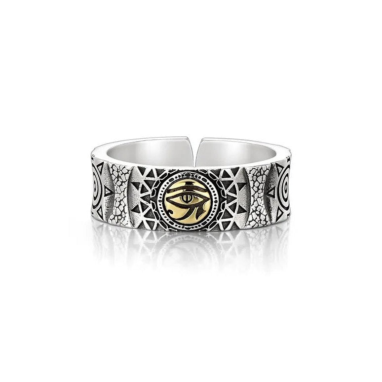 Ancient Egypt Ring - Gold Eye of Horus Adjustable Opening