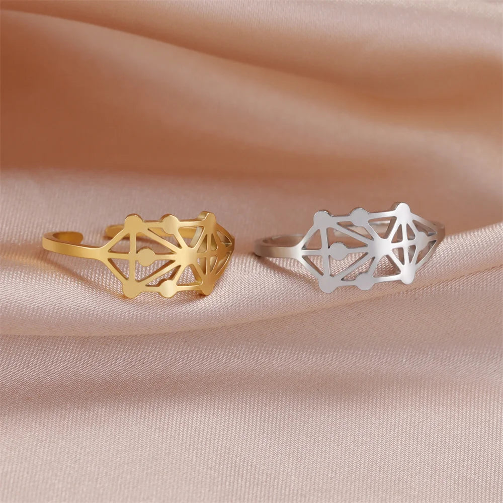 Ancient Israel Ring - Kabbalah Stainless Steel Adjustable Size - Bricks Masons