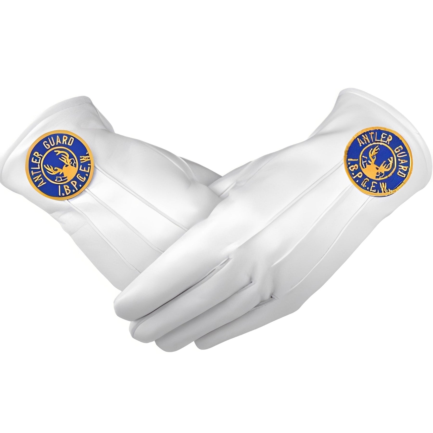 Antlered Guard Elks of the World Gloves - White Leather
