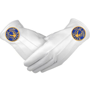 Antlered Guard Elks of the World Gloves - White Leather