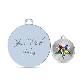 OES Bracelet - Eastern Star & Initials Pentagram Down with Personalization - Bricks Masons