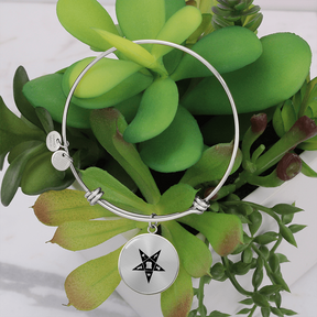 OES Bracelet - Eastern Star Pentagram Up with Personalization - Bricks Masons