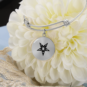 OES Bracelet - Eastern Star Pentagram Up with Personalization - Bricks Masons