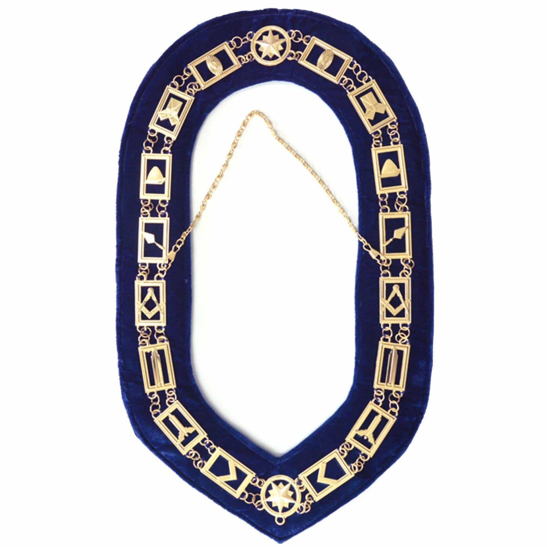Dark Blue Velvet Lining Backing For Masonic Chain Collar – Made In USA