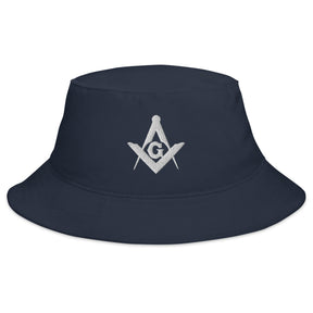 Master Mason Blue Lodge Bucket Hat - Black & Navy - Bricks Masons
