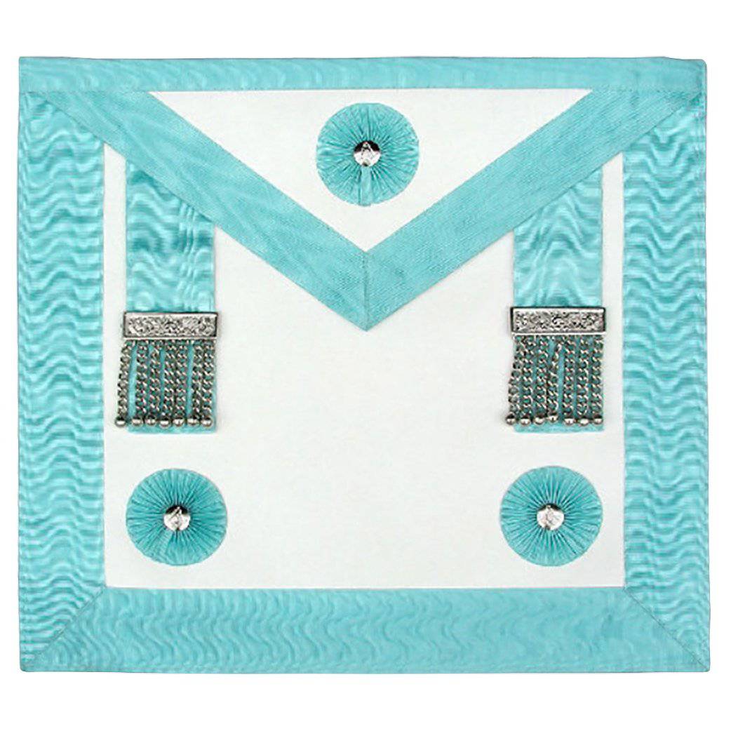 Master Mason Blue Lodge Canada Regulation Apron - Sky Blue with Rosettes