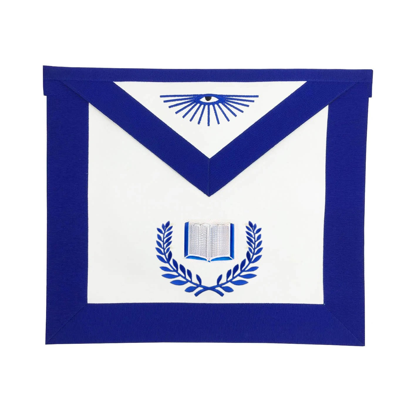 Chaplain Blue Lodge Officer Apron - Royal Blue with Wreath