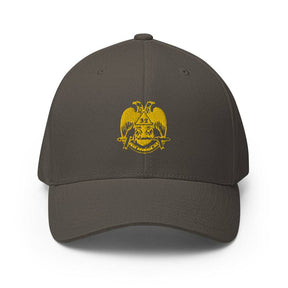 32nd Degree Scottish Rite Baseball Cap - Wings Down Golden Embroidery