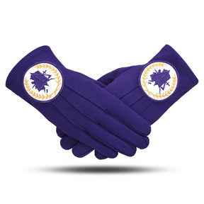 Council Gloves - Pure Cotton Purple Color With Alaska Map