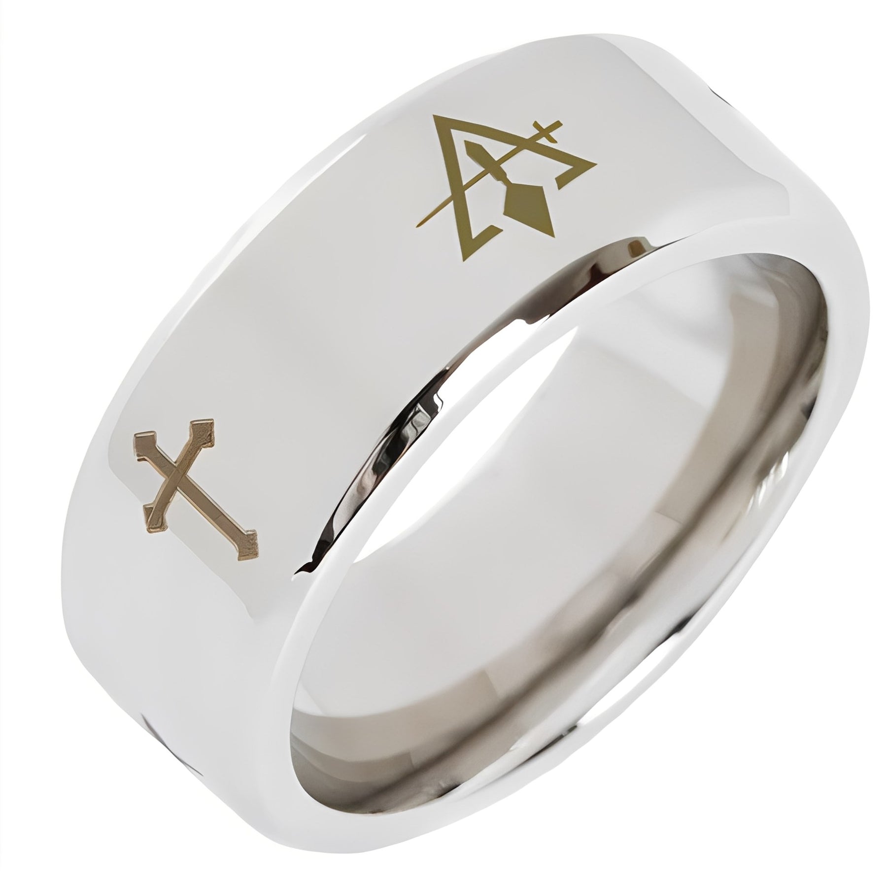 Council Ring - Beveled Silver Cross