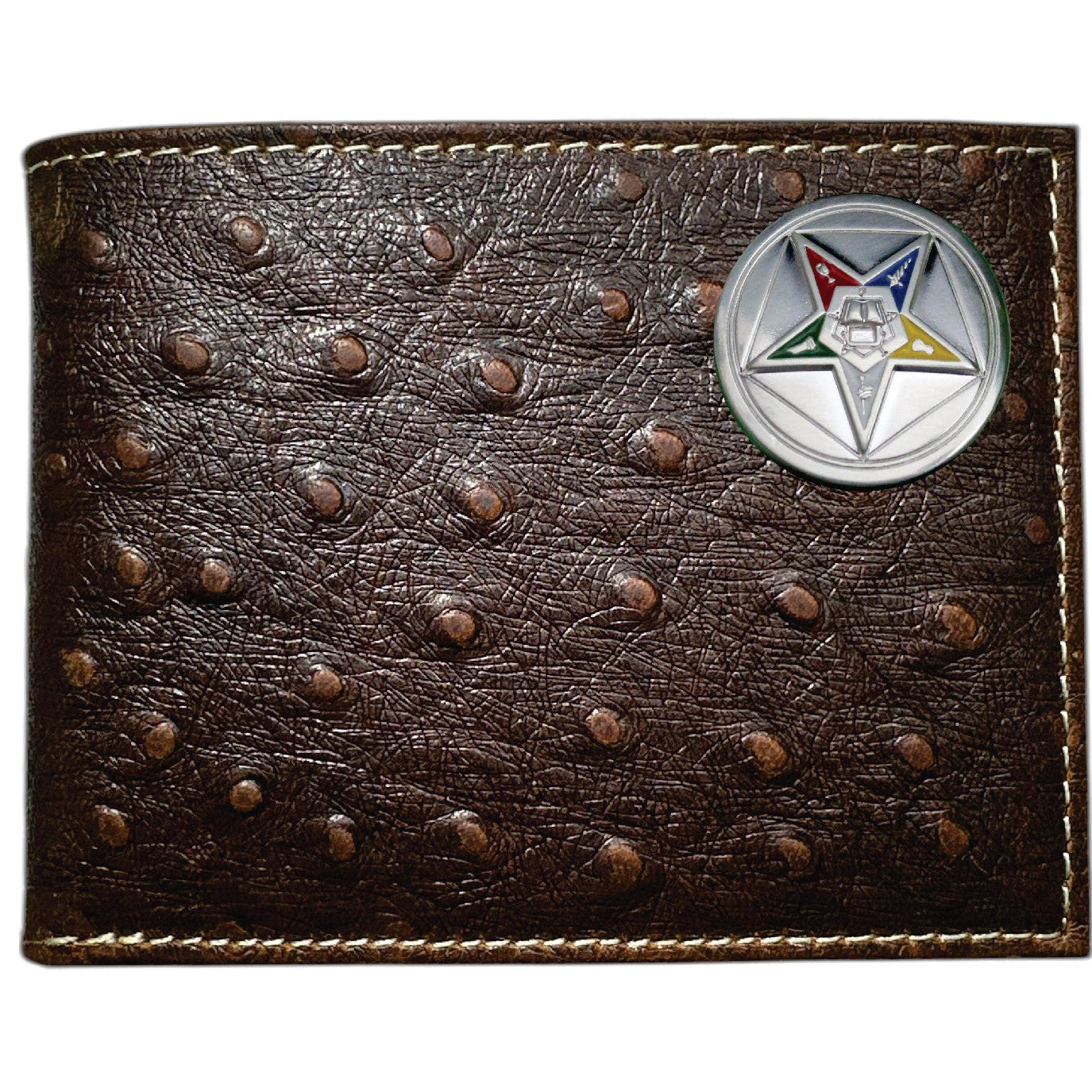 OES Wallet - Nocona Ostrich Print Leather Bifold