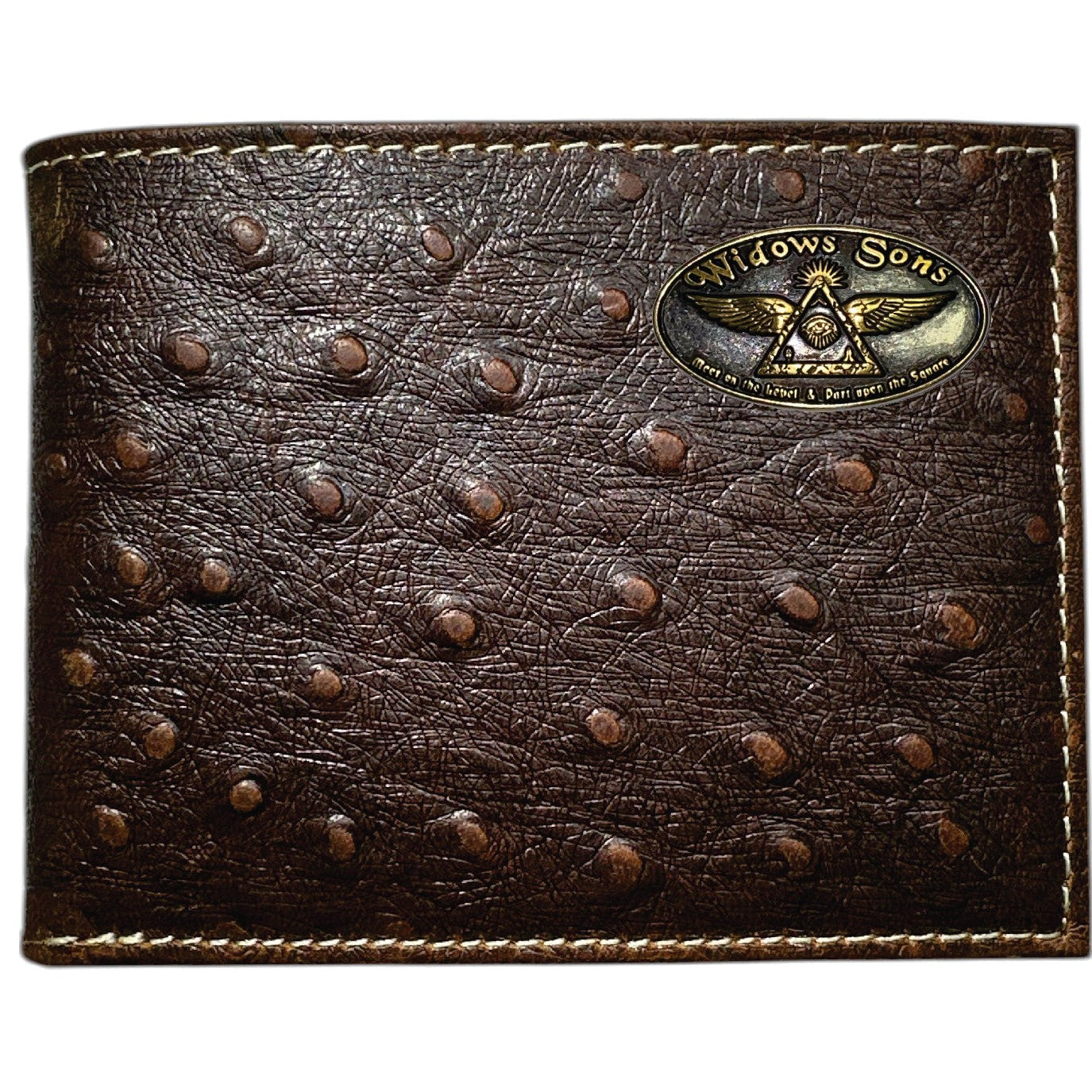 Widows Sons Wallet - Nocona Ostrich Print Leather Bifold