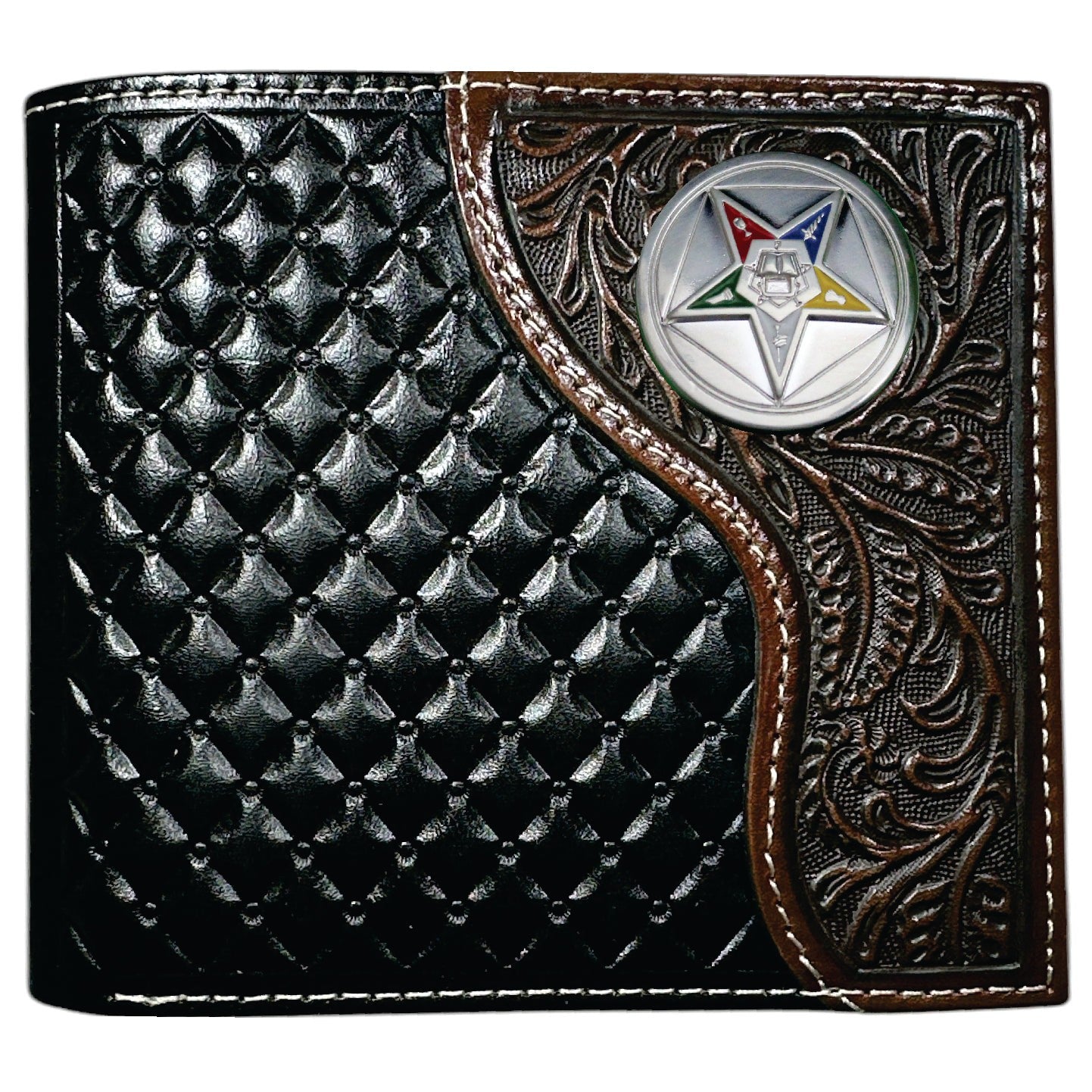 OES Wallet - Nocona Black & Cherry Floral Bi-fold