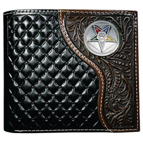 OES Wallet - Nocona Black & Cherry Floral Bi-fold