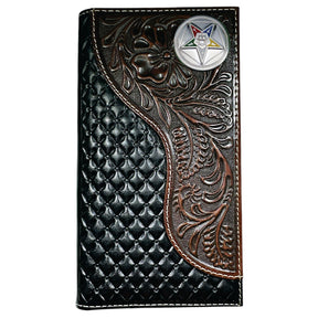 OES Wallet - Nocona Black & Cherry Floral Long Rodeo