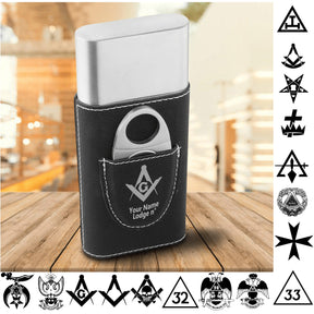 Custom Masonic Cigar Holder FREE Engraving