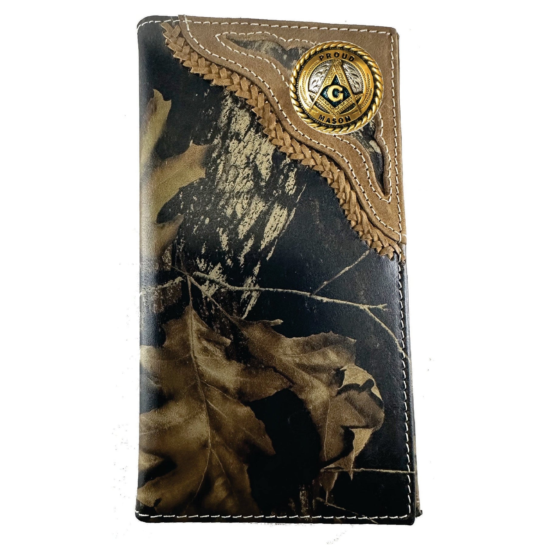 Master Mason Blue Lodge Wallet - Proud Mason Nocona Camo Long Rodeo