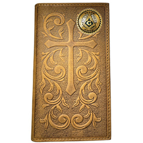 Master Mason Blue Lodge Wallet - Proud Mason Nocona Soft Leather Long Rodeo