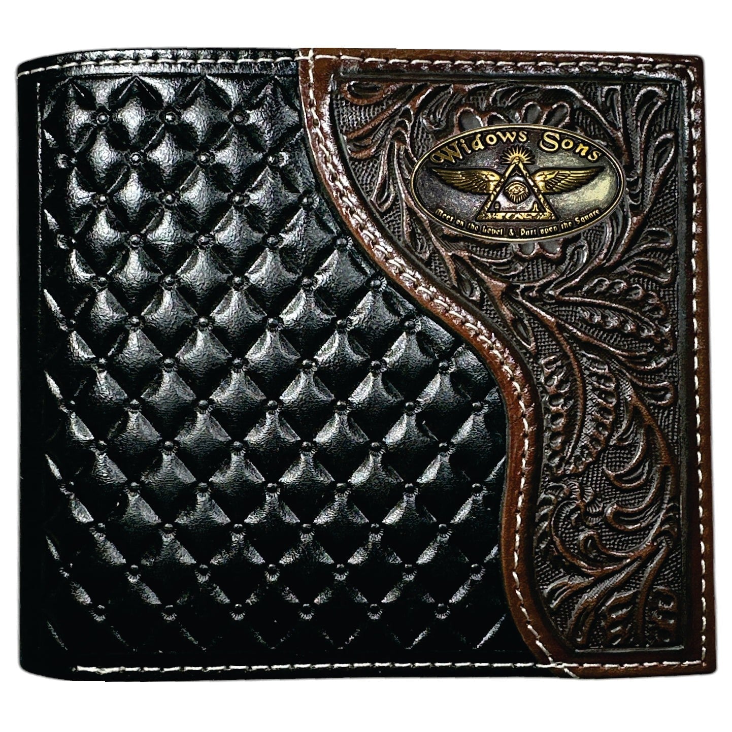 Widows Sons Wallet - Nocona Black & Cherry Floral Bi-fold