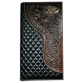 Widows Sons Wallet - Nocona Black & Cherry Floral Long Rodeo
