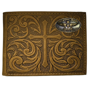 Widows Sons Wallet - Nocona Soft Leather With Embossed Cross