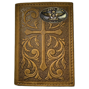 Widows Sons Wallet - Long Nocona Soft Leather With Embossed Cross