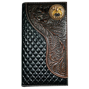 Shriners Wallet - Nocona Black & Cherry Floral Long Rodeo