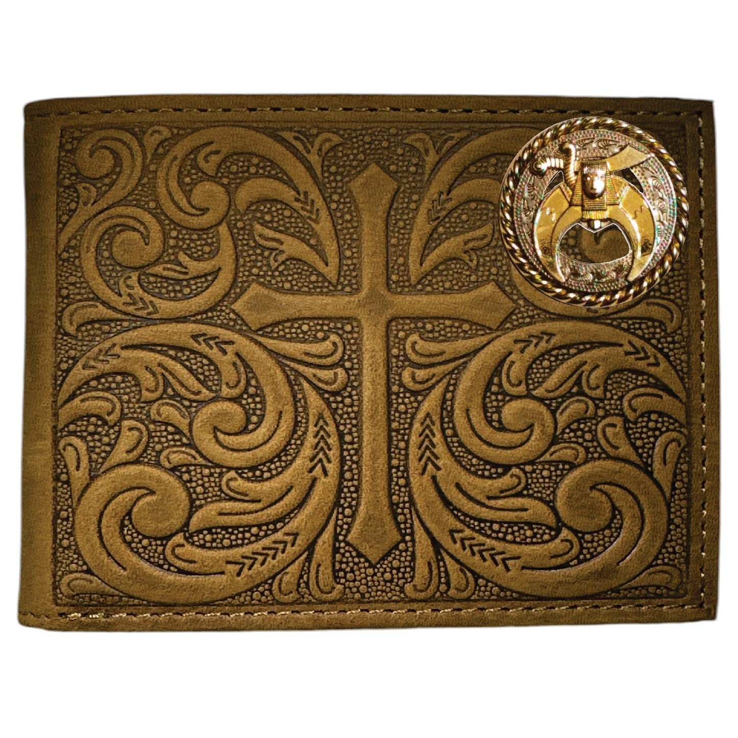 Shriners Wallet - Nocona Soft Leather Cross Bifold