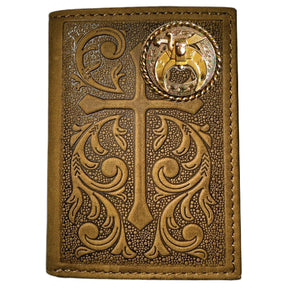 Shriners Wallet - Trifold Nocona Soft Leather Embossed Cross