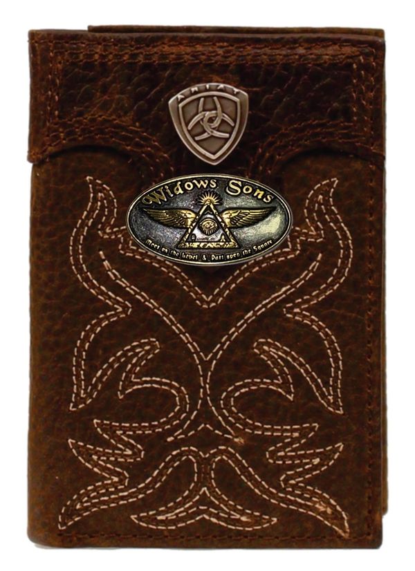 Widows Sons Wallet - Ariat Brown Premium Shield Tri-fold Leather